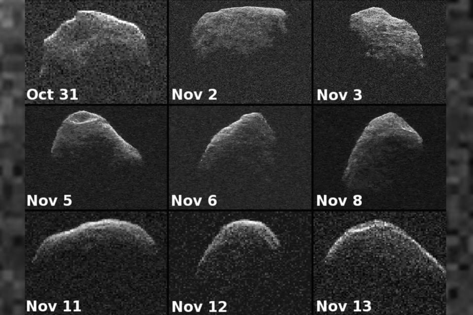Radar images of the asteroid Apophis, captured in 2012.